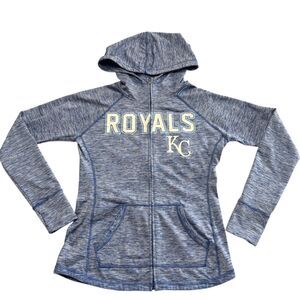 G-III 4HER Carl Banks Kansas City Royals Womens Full Zip Jacket Sz Large Hooded